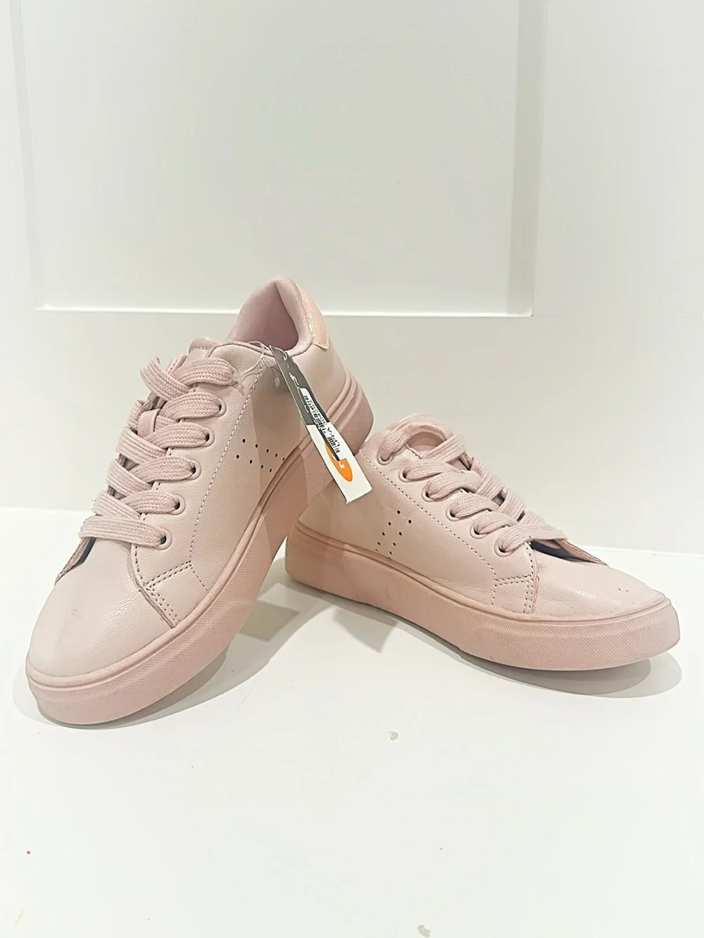 Girls Blush Pink Platform Sneakers